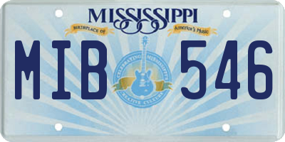 MS license plate MIB546