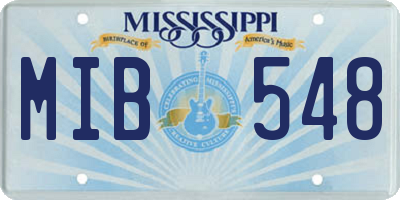 MS license plate MIB548