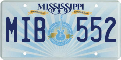 MS license plate MIB552