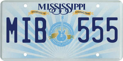 MS license plate MIB555