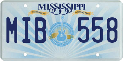 MS license plate MIB558