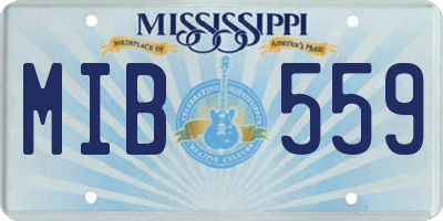 MS license plate MIB559