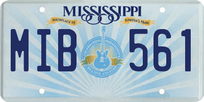 MS license plate MIB561