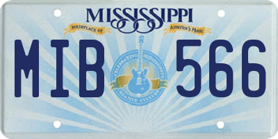 MS license plate MIB566