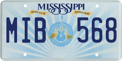 MS license plate MIB568