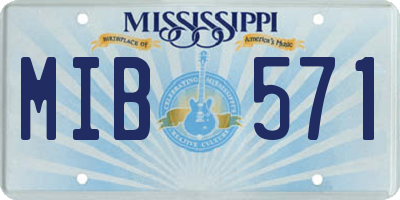 MS license plate MIB571