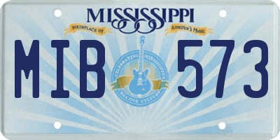 MS license plate MIB573