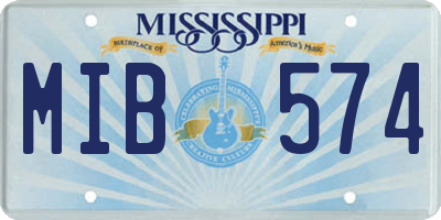 MS license plate MIB574