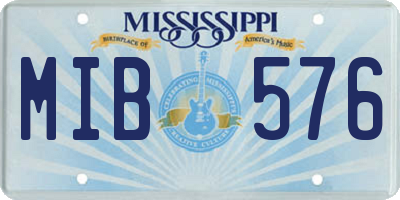 MS license plate MIB576