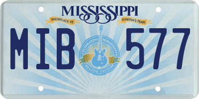 MS license plate MIB577