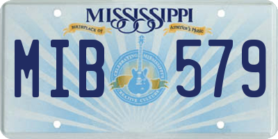 MS license plate MIB579