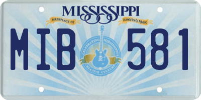 MS license plate MIB581