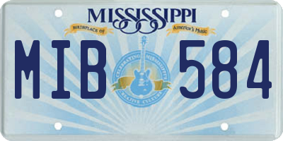 MS license plate MIB584