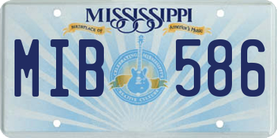 MS license plate MIB586