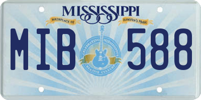 MS license plate MIB588