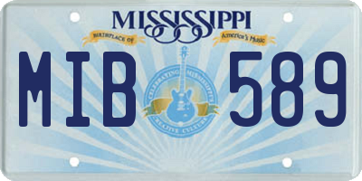 MS license plate MIB589
