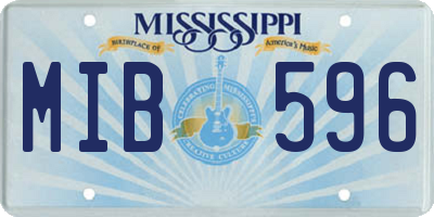 MS license plate MIB596