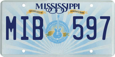 MS license plate MIB597
