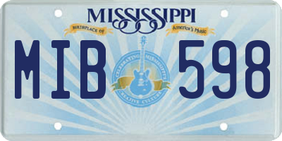 MS license plate MIB598