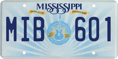 MS license plate MIB601