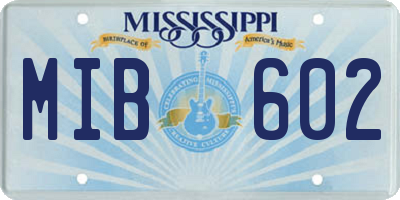 MS license plate MIB602