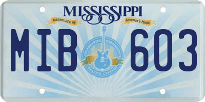 MS license plate MIB603