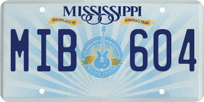 MS license plate MIB604