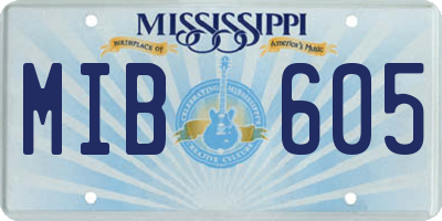 MS license plate MIB605