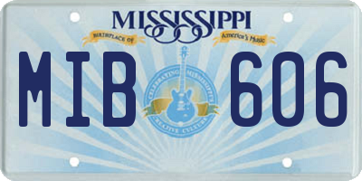 MS license plate MIB606