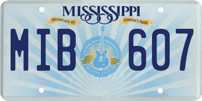 MS license plate MIB607