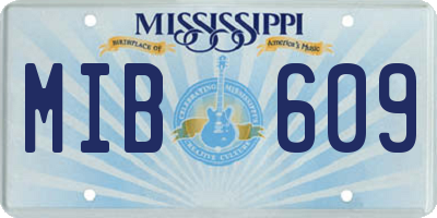 MS license plate MIB609