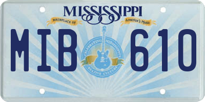 MS license plate MIB610