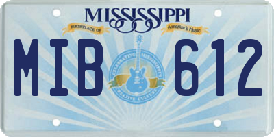 MS license plate MIB612