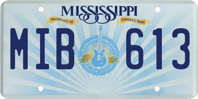 MS license plate MIB613