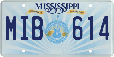 MS license plate MIB614