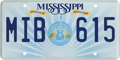 MS license plate MIB615