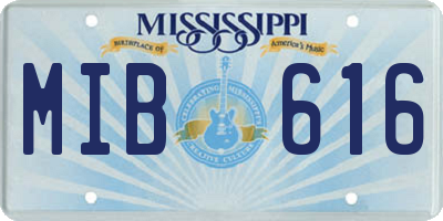 MS license plate MIB616