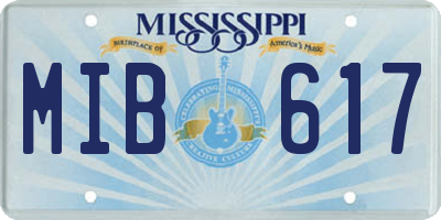MS license plate MIB617