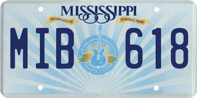 MS license plate MIB618