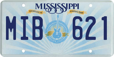 MS license plate MIB621
