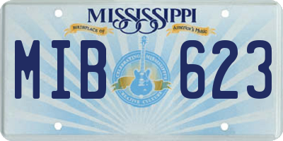 MS license plate MIB623