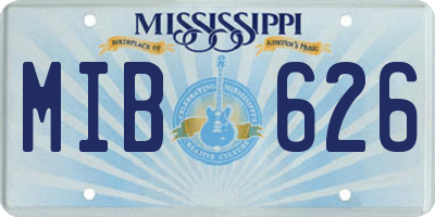 MS license plate MIB626