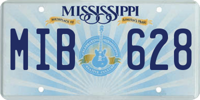 MS license plate MIB628