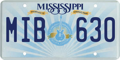 MS license plate MIB630