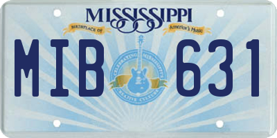 MS license plate MIB631
