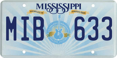 MS license plate MIB633