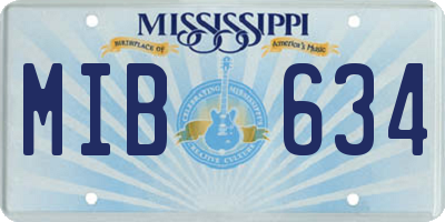 MS license plate MIB634