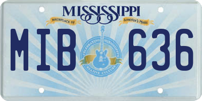 MS license plate MIB636