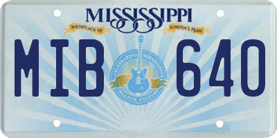 MS license plate MIB640