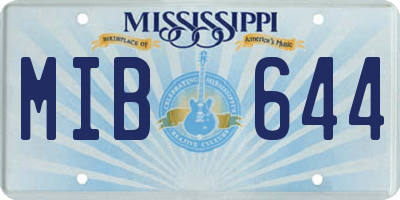 MS license plate MIB644